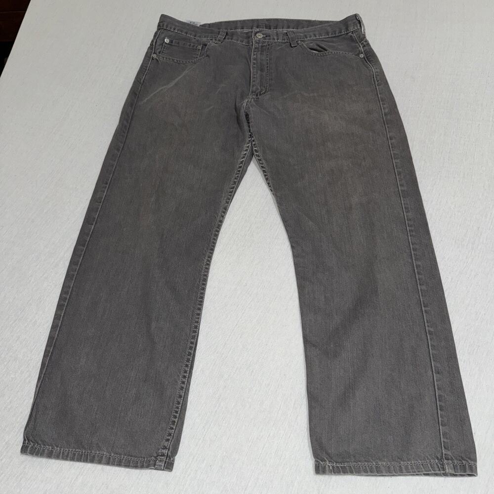 Levis 569 Jean 38x30 Hemmed To 28.5 Loose Straight Fit Baggy Gray Denim